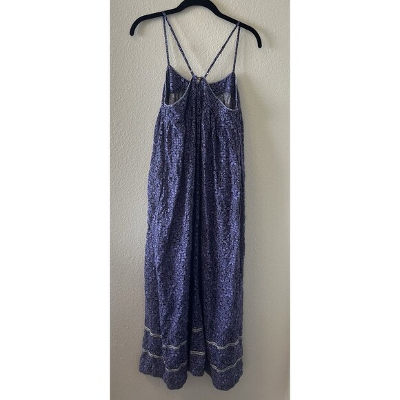 By Anthropologie Savona Slip Dress Sz S Purple Maxi Accent Boho Cotton Blend - Picture 8 of 16